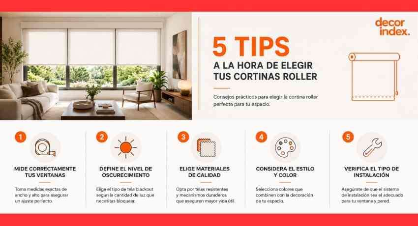 5 tips a la hora de elegir tus cortinas roller