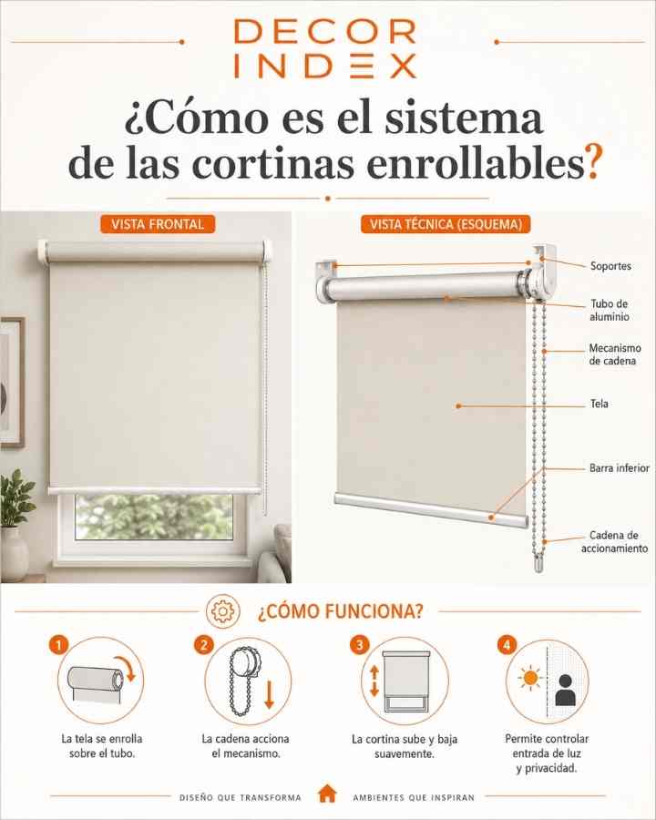 Cómo es el sistema de las cortina enrollable