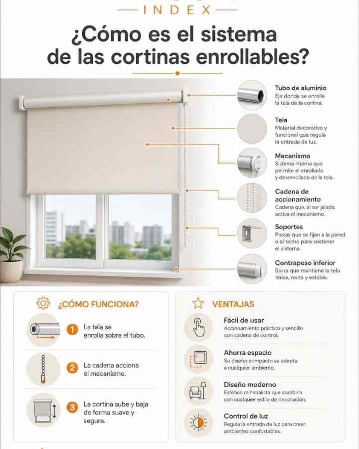 Cómo es el sistema de las cortinas enrollables