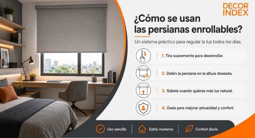 Cómo se usan las persiana enrollable