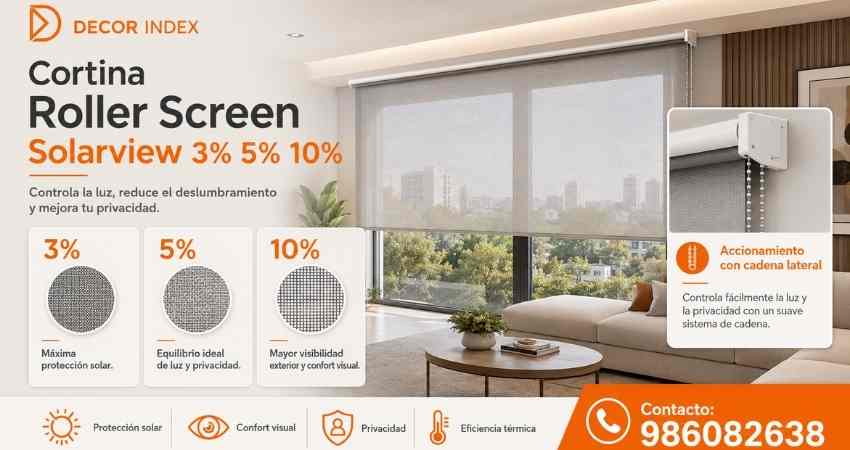 Cortinas Roller Screen Solarview 3% 5% 10%