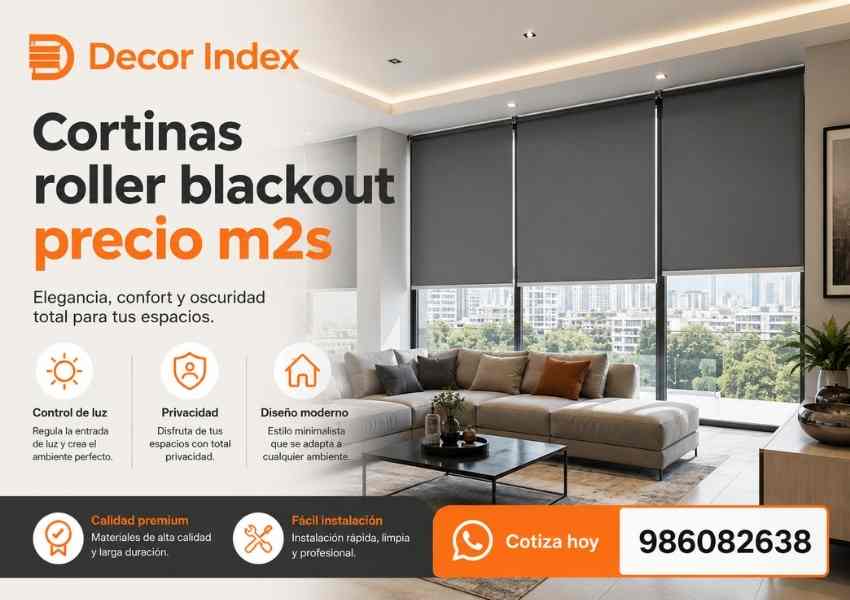 Cortinas roller blackout costo m2