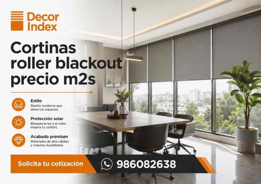 Cortinas roller blackout precio m2