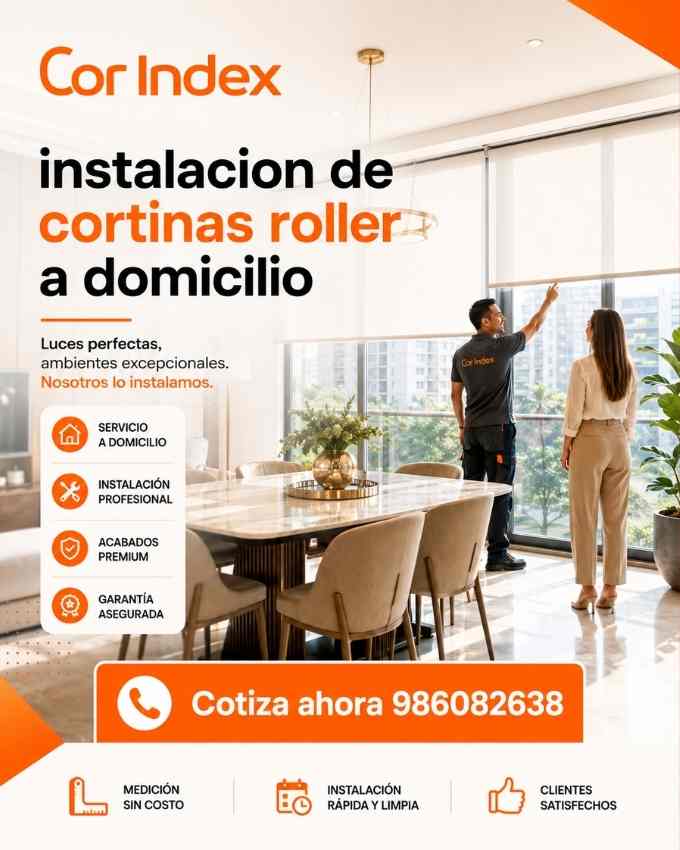 Instalar de cortinas roller a domicilio