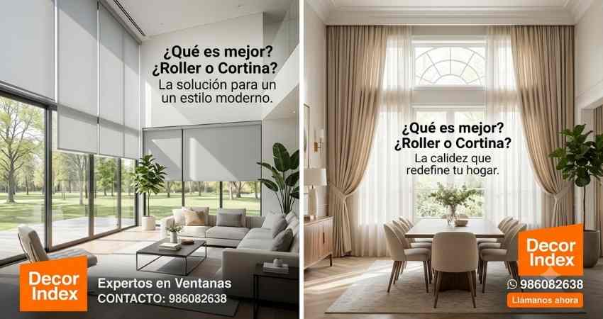 Qué es mejor, roller o cortinas