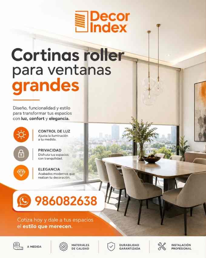cortinas roller para ventanas bien grandes