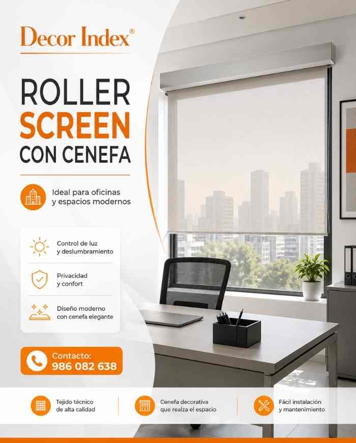 Roller screen con cenefa