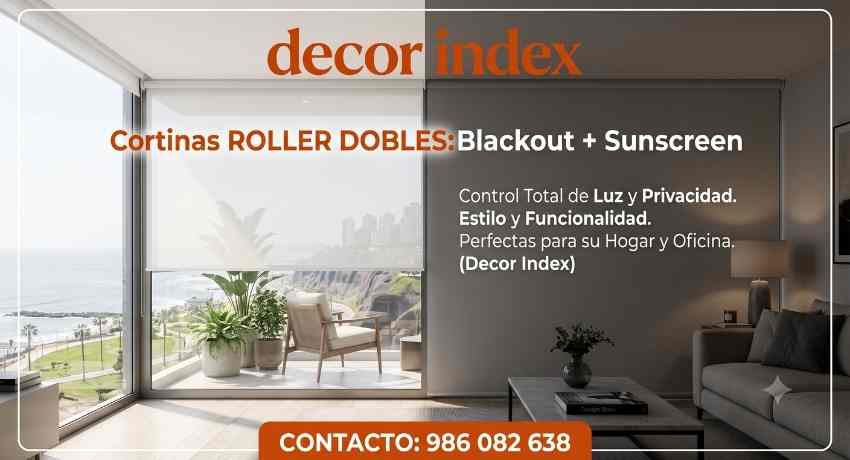 cortina roller dobles black out sun screen