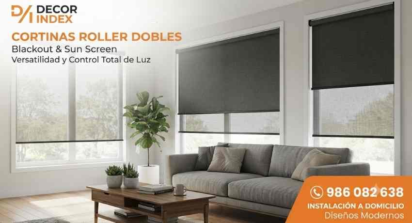 cortinas roller dobles black out sun screen